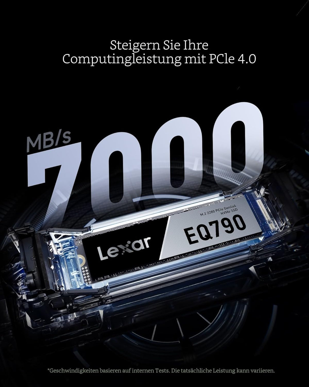 Lexar EQ790 4TB SSD M.2 2280 PCIe Gen4x4 NVMe 1.4, Blazing Speeds Up to 7000MB/s Read 6000MB/s Write