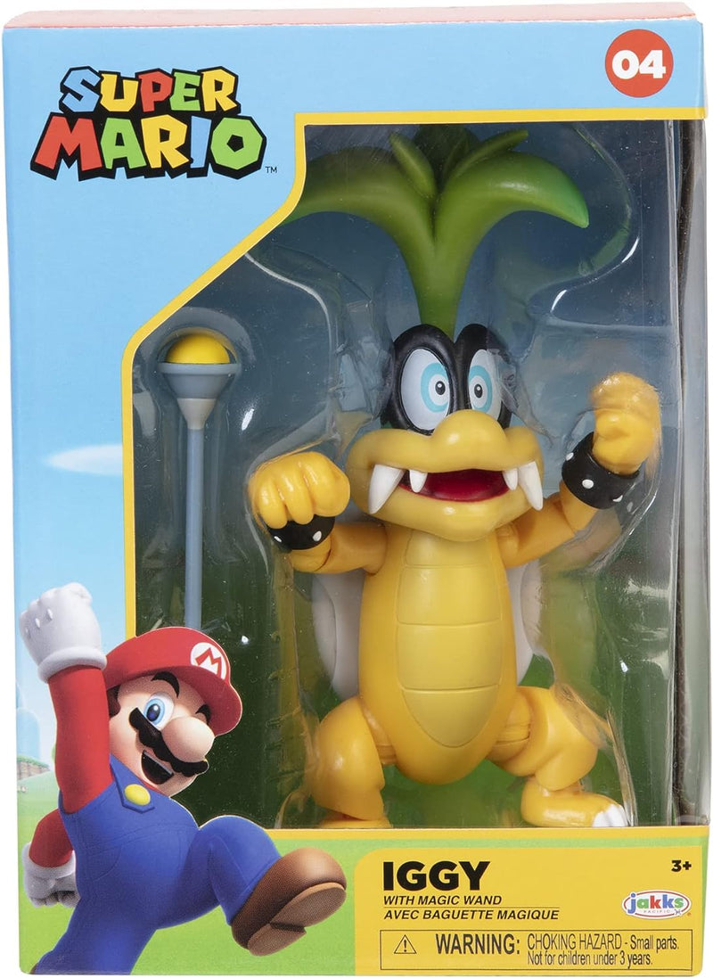 Nintendo Super Mario Figur Iggy Koopa in Sammlerbox, 10 cm, Iggy Koopa