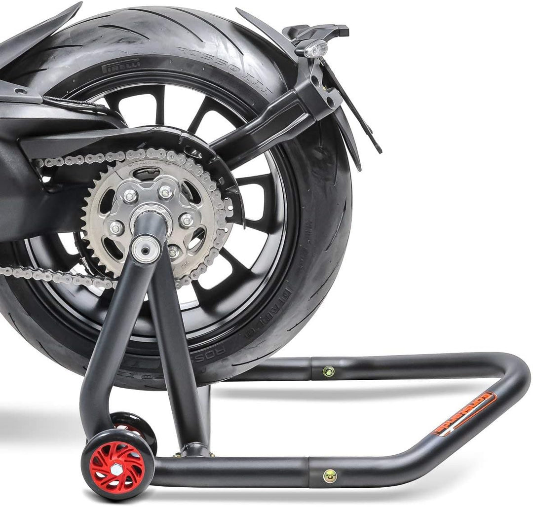 ConStands - Motorrad Montageständer für Ducati Multistrada 1200 10-17 Schwarz Hinterrad Einarmstände