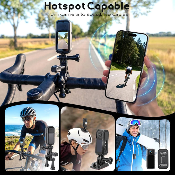 Action Kamera 4K 360° Motorrad Helm Cam