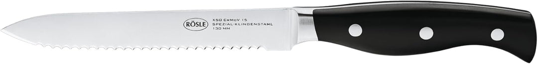 RÖSLE Messer-Set PURA inkl. Tranchiergabel 5-tlg., Kochmesser, Universalmesser, Gemüsemesser, Fleisc