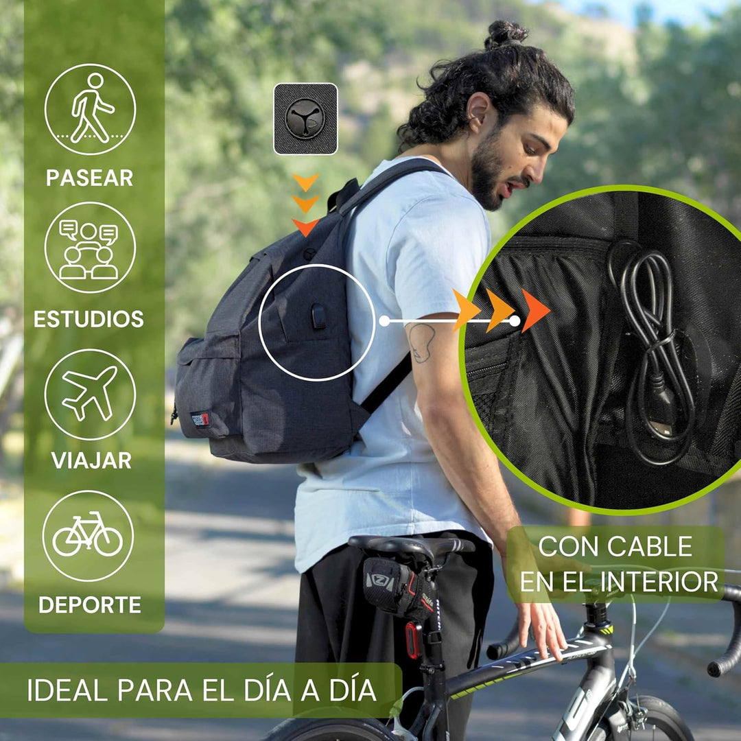 Coronel Tapiocca Herren Rucksack Urban Laptop Backpack 31x40x13 Schwarz, Schwarz