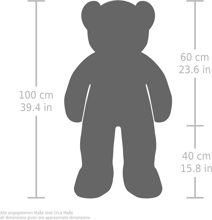 BRUBAKER XXL Teddybär 100 cm gross - Braun - Stofftier Plüschtier Kuscheltier, Braun