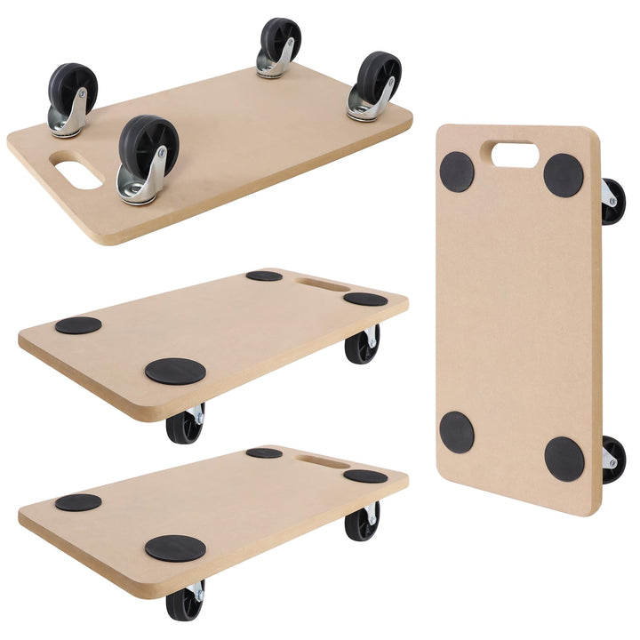 VA-Cerulean Rollbrett 4 Stück Transportroller Möbelroller mit Gummipads Rollbretter max. 200 kg Trag