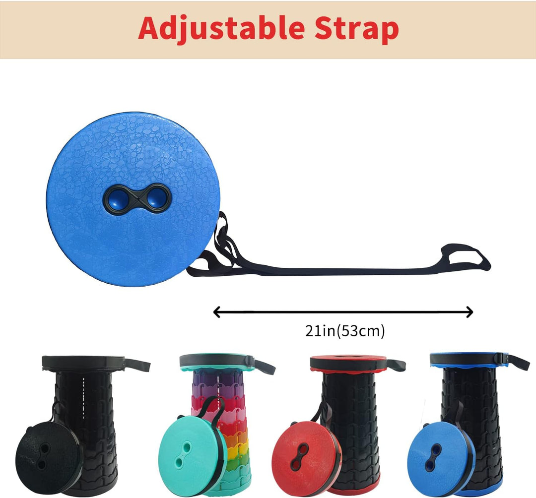 Campinghocker Tragbarer Klapphocker Faltbar, Blau Teleskophocker Einziehbarer Sitz für Camping, Gril