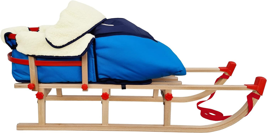 Davos Klappschlitten Langer Rodelschlitten Schlitten aus Holz mit wählbarem Zubehör V-22-115, Schlit