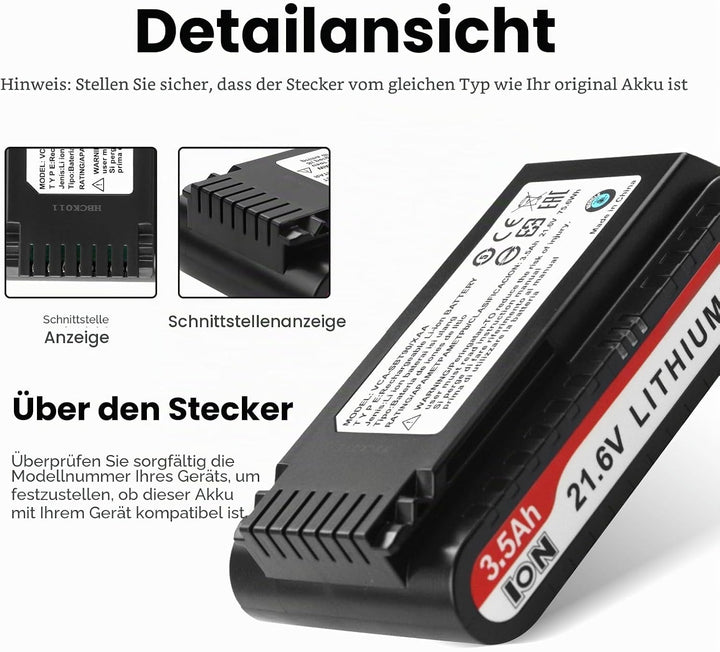 ANTIEE VCA-SBT90/XAA Akku Kompatibel mit Samsung Jet 75 Battery, Samsung Jet 75, 75+, 75 Pet Jet, 90