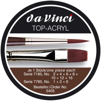 da Vinci Oil & Acrylic Serie 5405 Top Acryl Pinselset Synthetik mit Geschenkdose, mehrere Grössen, 1