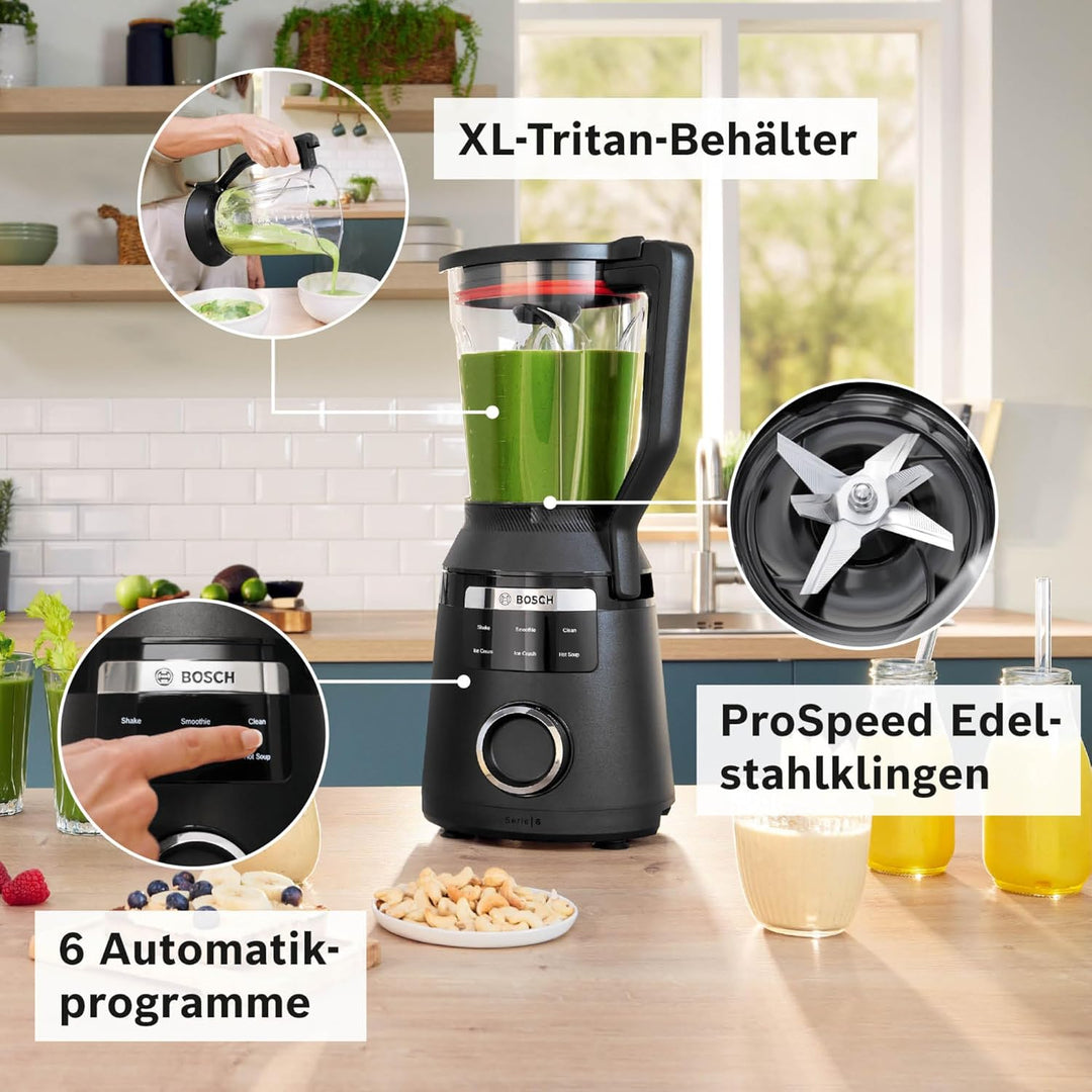 Bosch Highspeed-Standmixer VitaPower Serie 6 MMBD665B1, 45.000 U/min, 6 Programme inkl heisse Suppe