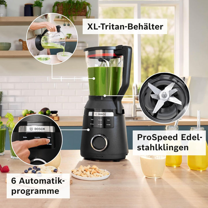 Bosch Highspeed-Standmixer VitaPower Serie 6 MMBD665B1, 45.000 U/min, 6 Programme inkl heisse Suppe