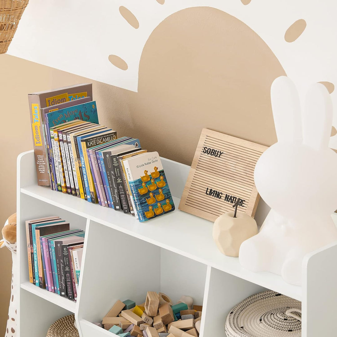 SoBuy Kinder Bücherregal Montessori Regal Kinderzimmer mit 8 Offenes Fach Kinderregal für Spielzeug