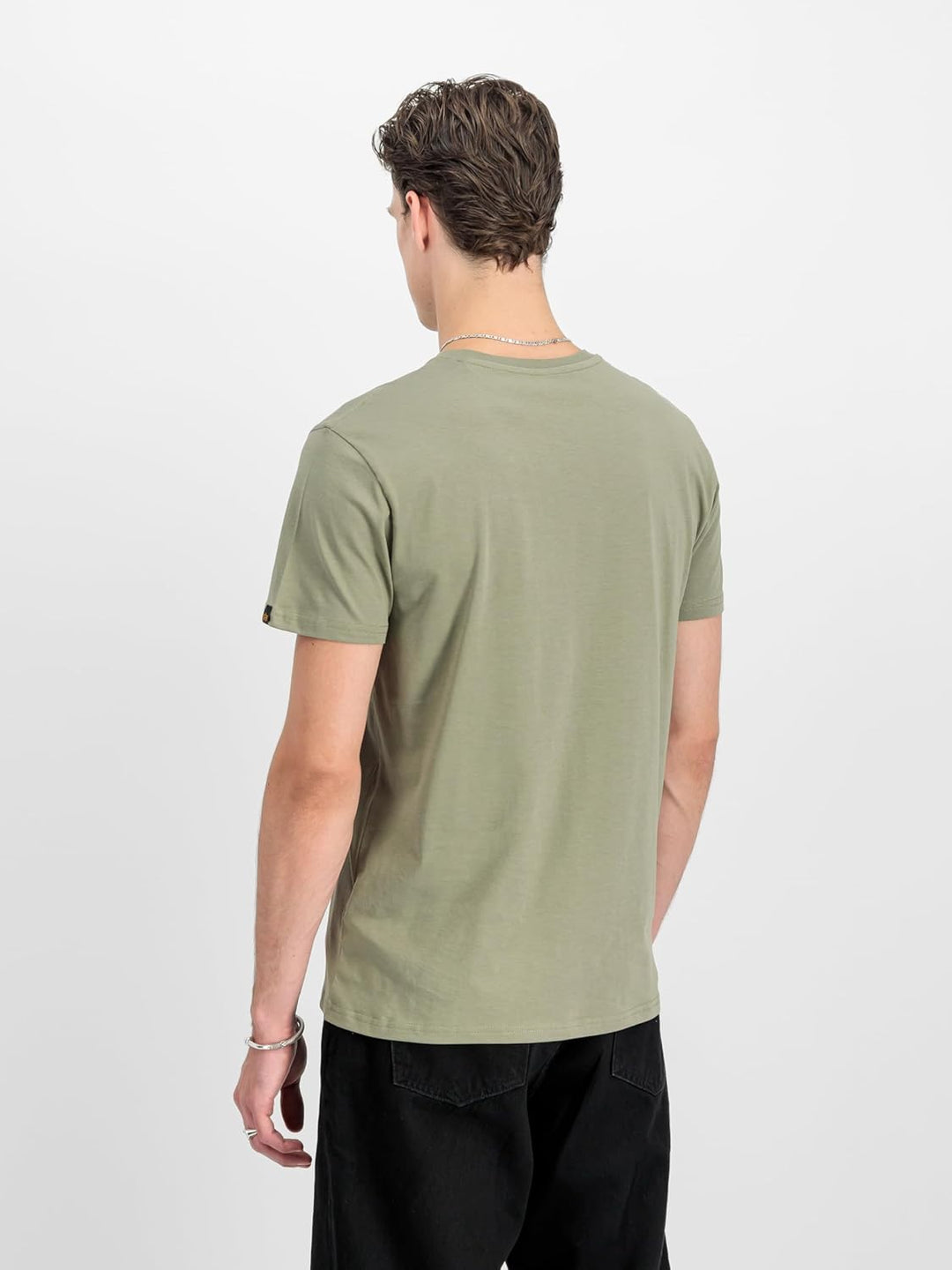 ALPHA INDUSTRIES Herren Basic T Small Logo T-Shirt für Herren T-Shirt (1er Pack) M Dark Olive, M Dar