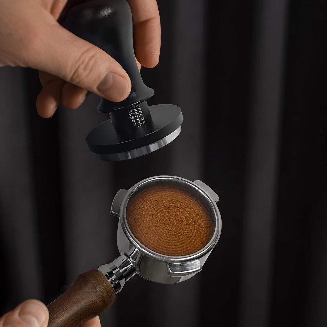 NOTSEK Tamper 54mm, 30lbs Druckregulierend Kaffee Tamper, Feder Tamper 304 Edelstahl Basis, Espresso