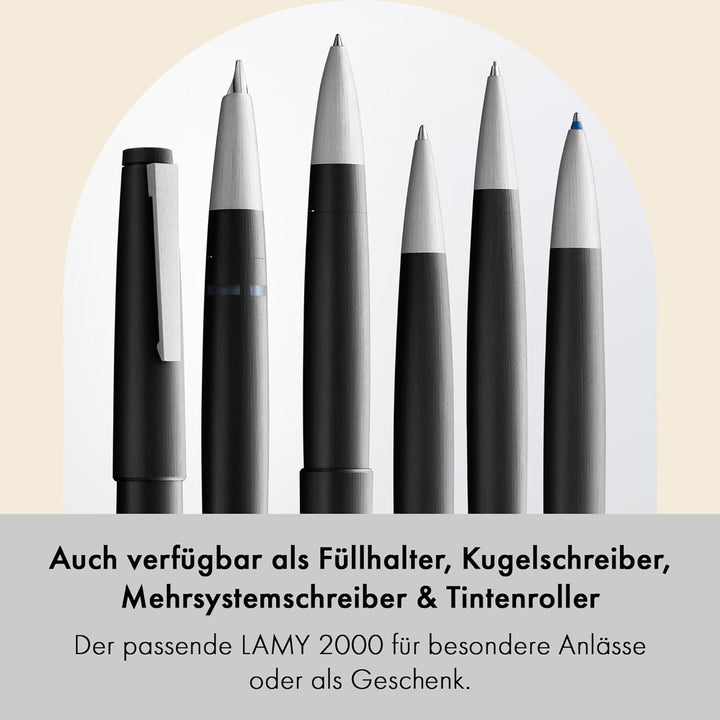 LAMY 2000 Druckbleistift 101 – Bleistift in der Farbe Schwarz, matt mit Radiertip – 0,7mm Feinstrich