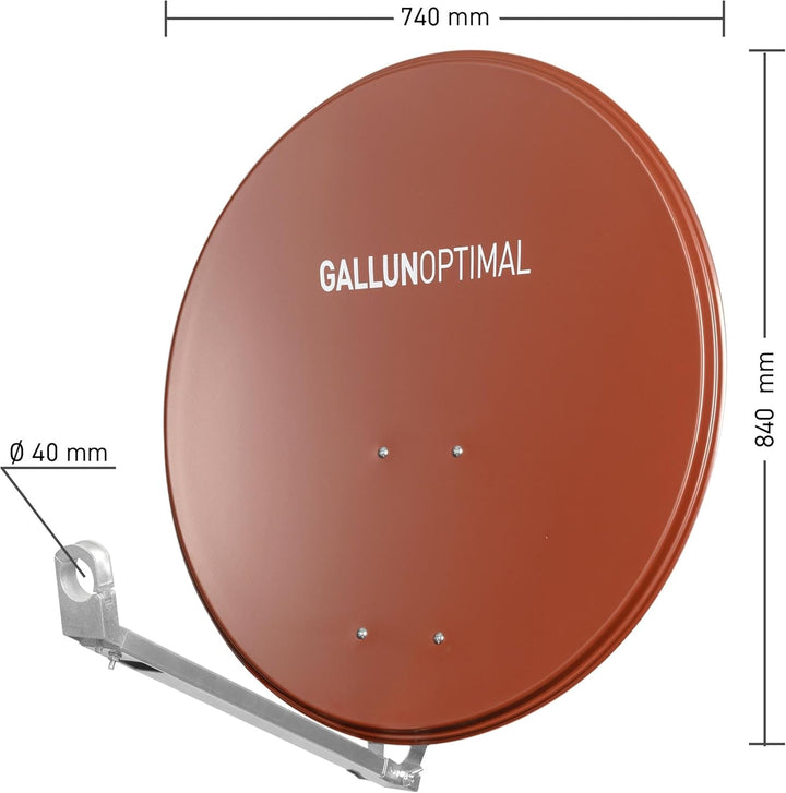 GALLUN 80cm Profi-Type ALU Parabolantenne rot Alu Profi Ziegelrot, Alu Profi Ziegelrot