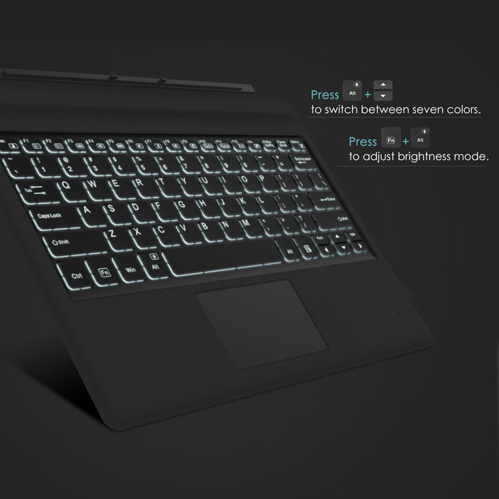 MoKo Type Cover Tastatur Kompatibel mit Microsoft Surface Pro 7 Plus/Pro 7/6/5/4/3, QWERTY Layout Bl