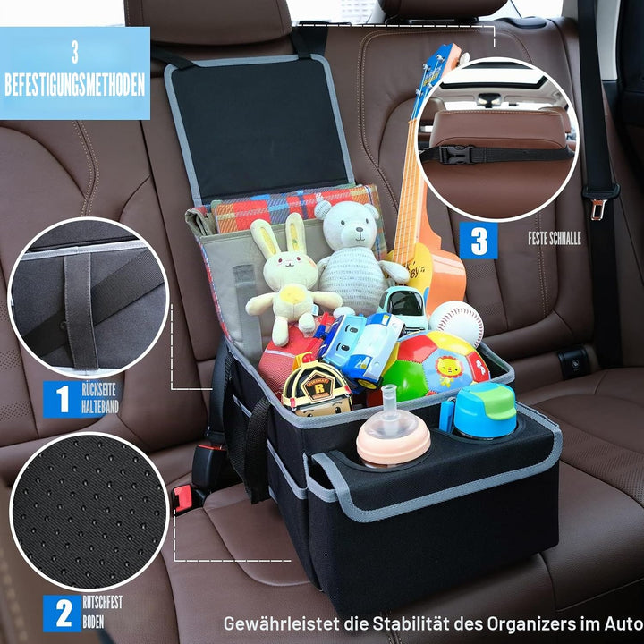 GUWINA Auto Organizer Rücksitz, Auto Organizer Kinder für Vorne und Rücksitz Klappbarer, Auto Organi