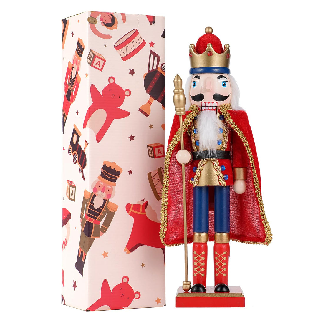 COMBIUBIU 38 cm Nussknacker Figuren Holz Nussknacker Soldaten,Traditionelle Weihnachten Nussknacker