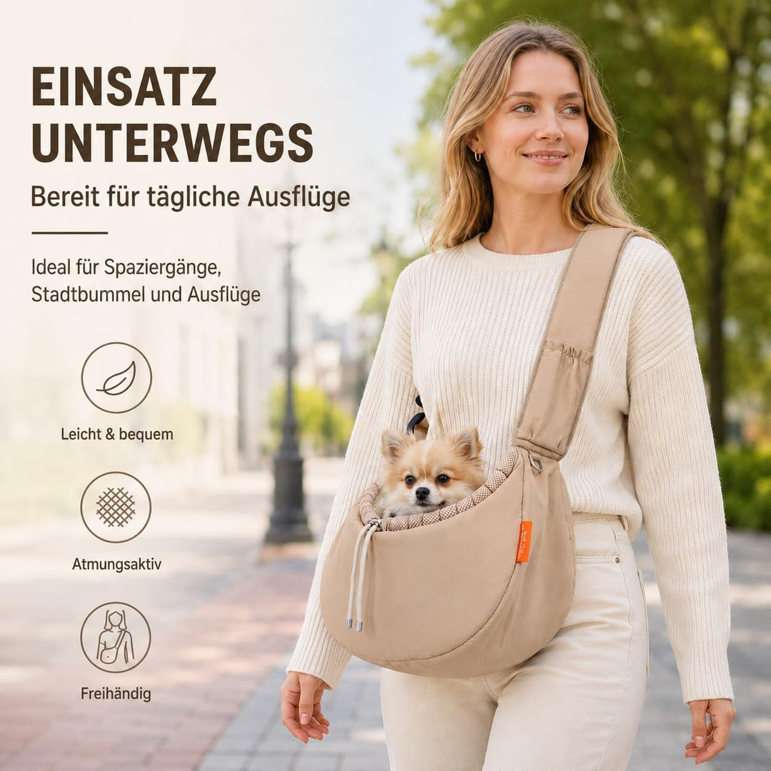 Hundetragetasche für kleine Hunde und Katzen bis 7 kg Khaki, Khaki