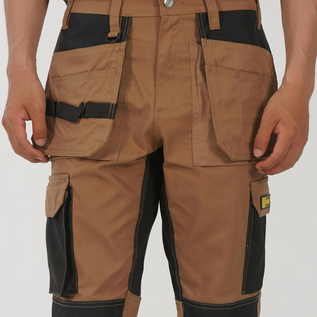 FORJA Herren Arbeitshose Khaki 34W / 32L, Khaki 34W / 32L