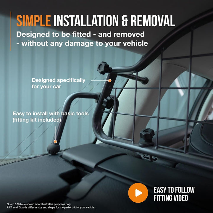 Travall Guard Hundegitter Kompatibel Mit Volkswagen Tiguan (Ab 2016) TDG1486 - Massgeschneidertes Tr