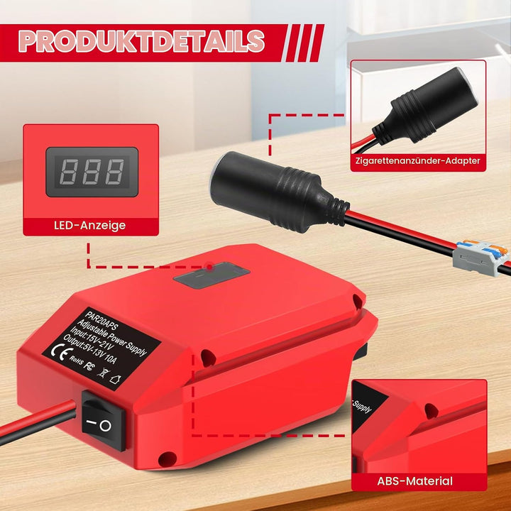 Adapter für Parkside 20V zu 12V StepDown Konverter,DIY Ladegerät Konverter