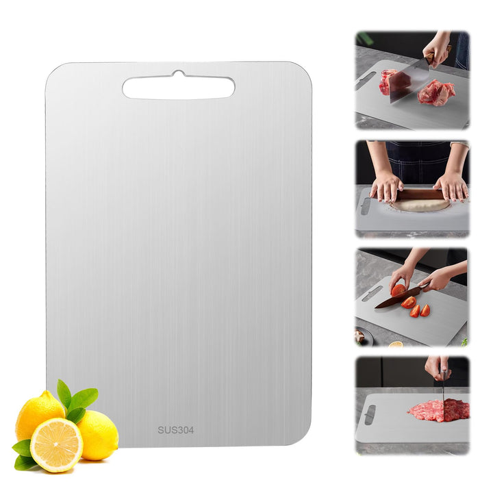 Titan Schneidebrett, Titanium Cutting Board, Doppelseitiges Schneidebrett in Lebensmittelqualität, S