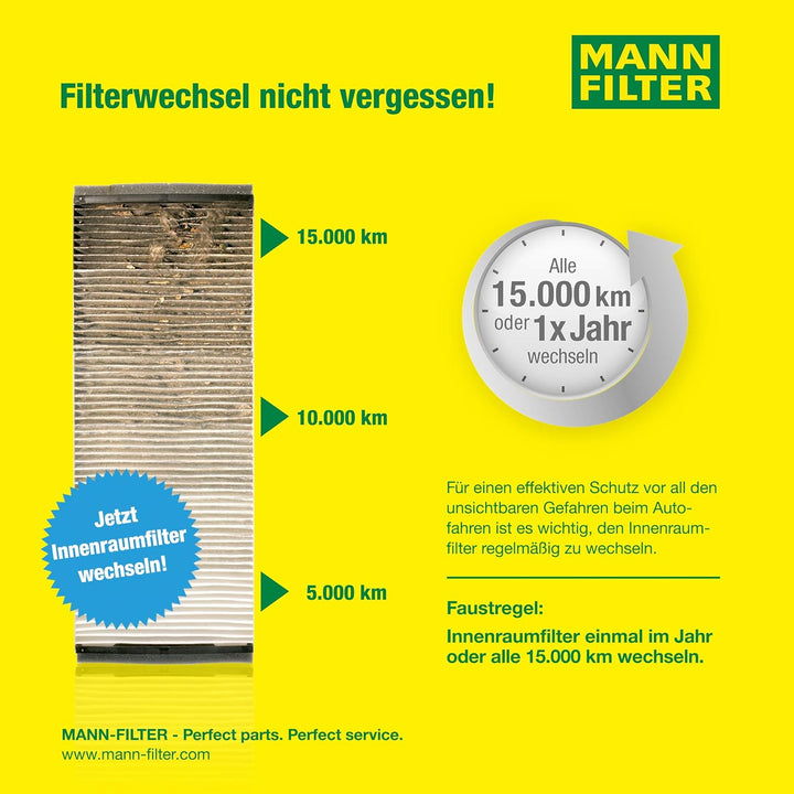 MANN-FILTER CUK 22 000-2 Innenraumfilter – Kabinenluftfilter Satz (2er Set) mit Aktivkohle – Für PKW