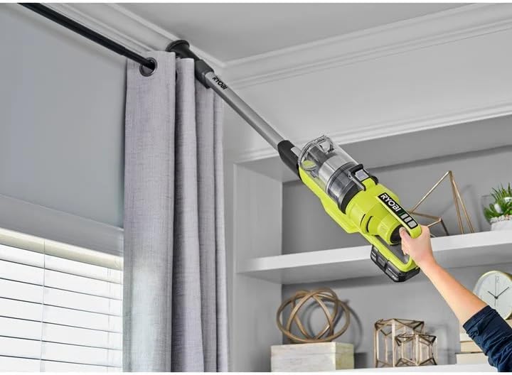 RYOBI 18 V ONE+ Akku-Bodenhandsauger RSV18-120G (30 AirWatt Saugleistung, 820 l/min Luftstrom, 24 cm