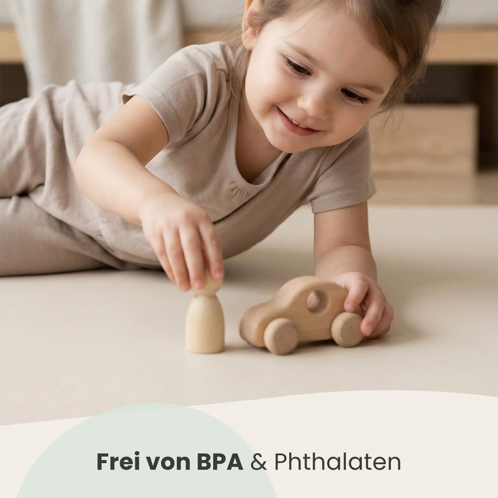 LittleTom Spielmatte Baby Puzzlematte mit Rand - 9 Matten je 30x30x1 cm Krabbelmatte 90x90 cm Bodenm