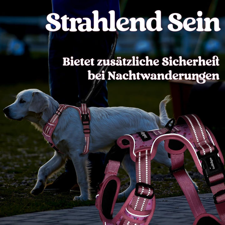 rabbitgoo Hundegeschirr Grosse Hunde, Verstellbare Geschirr Hund ohne Zug & Würgen, Anti Zug Hundege