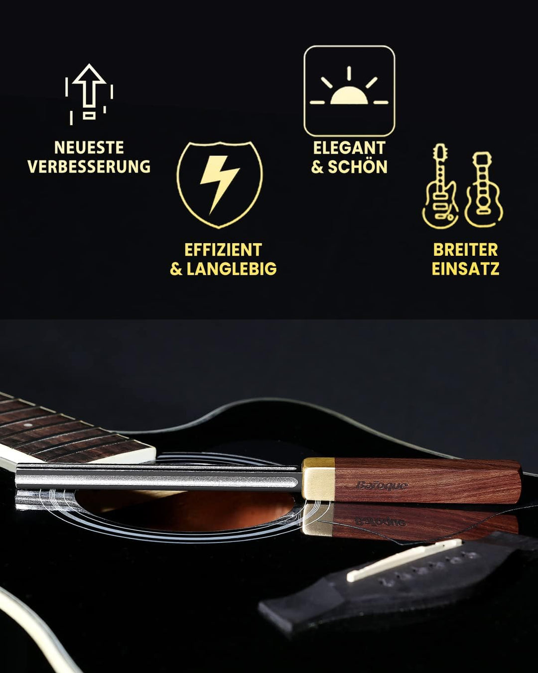Baroque Bund Feile Gitarre, Bundfeile für Gitarre Diamant, Gitarren Fret File, 4. Generation Feile z