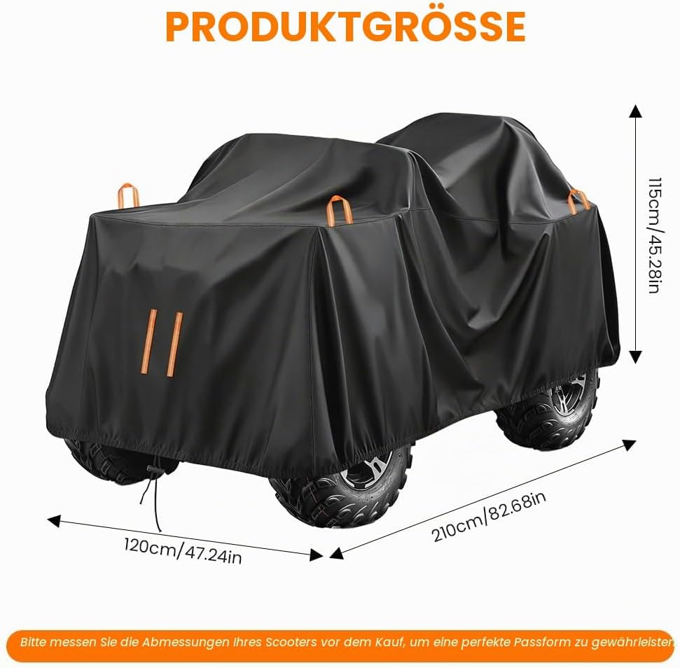 Quad Abdeckplane ATV Abdeckung, Abdeckhaube Wasserdicht, Outdoor Fahrzeug Abdeckplane, 210D Oxford A