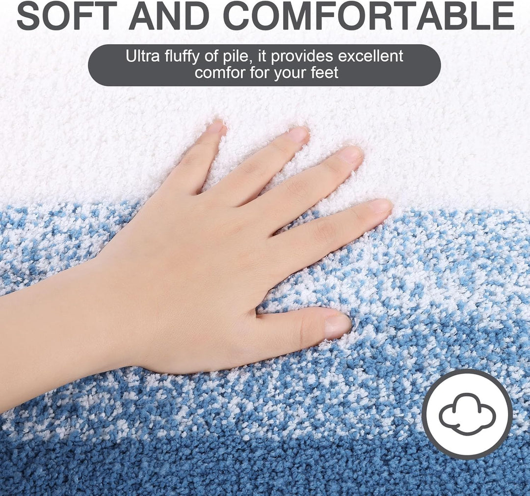 Weich Gross Badematten 80 x 120 cm, Badezimmerteppich Badteppich rutschfeste Wasserabsorbierend Badv