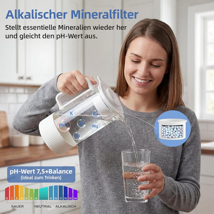 Auftisch Osmoseanlage Trinkwasser,6-stufiger Filtration gegen Nitrat & PFAS,Abwasserverhältnis 4:1,T