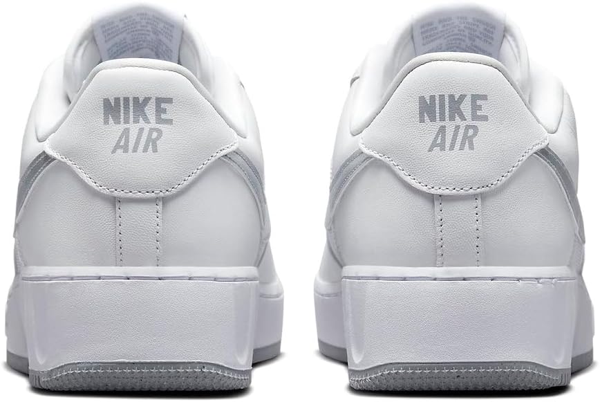 Nike Herren Air Force 1 '07 Fresh Sneaker 42.5 EU Weiss Silber Reines Platin, 42.5 EU Weiss Silber R