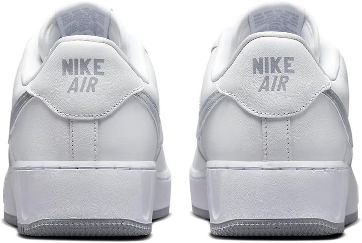 Nike Herren Air Force 1 '07 Fresh Sneaker 42.5 EU Weiss Silber Reines Platin, 42.5 EU Weiss Silber R