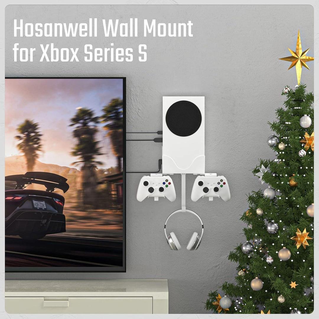 Hosanwell Xbox Series S Wandhalterungs, Halterungs Wand für Xbox Series S Konsole und Controller und