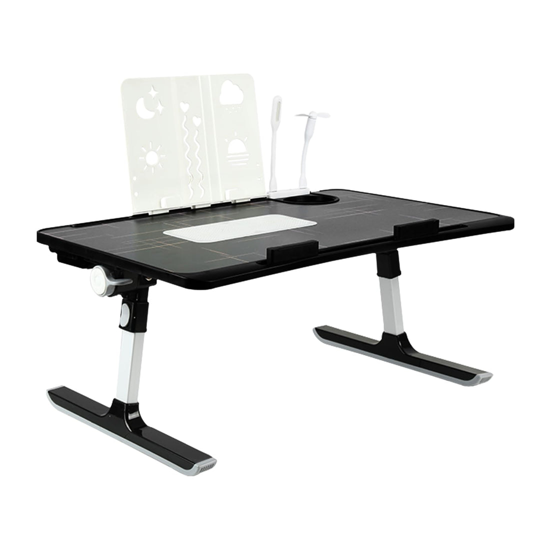 OHMG Laptop-Bett, höhenverstellbar und Winkel, faltbar, neigbar, mit Kühler/USB-Ports/Schublade, für