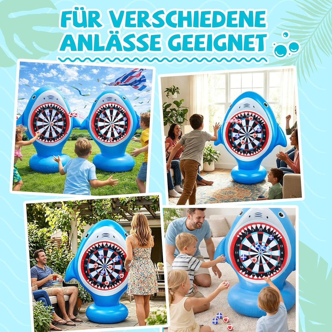 Aufblasbare Dartscheibe für Pool, Wurfspiel mit 10 Klettbällen, Wasserspielzeug für Kinder Erwachsen