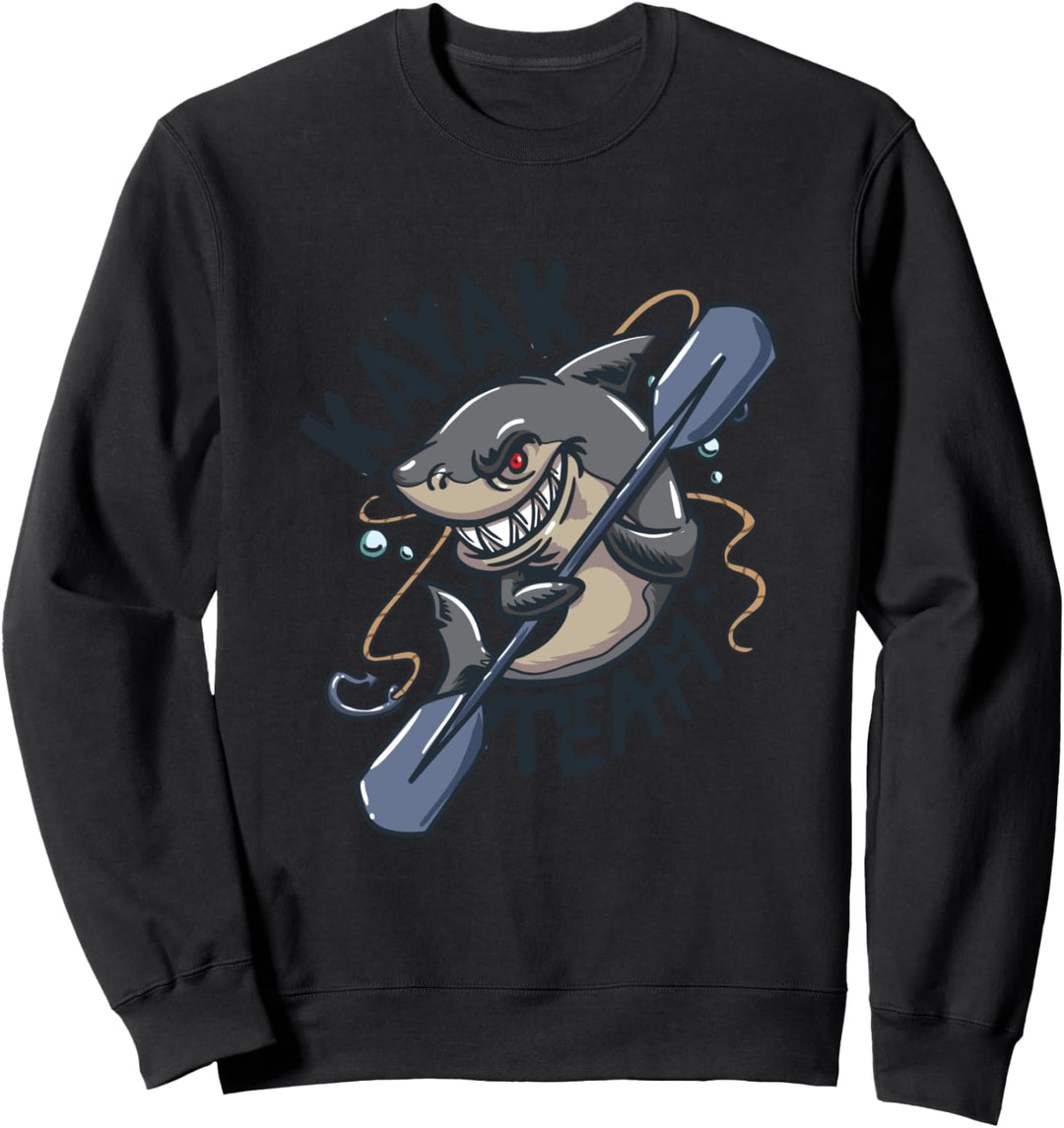 Kajak Kajakfahren Funny Shark Paddel Anker Sweatshirt