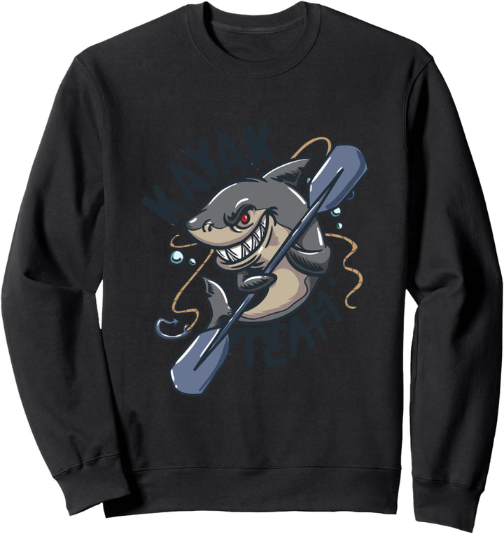Kajak Kajakfahren Funny Shark Paddel Anker Sweatshirt