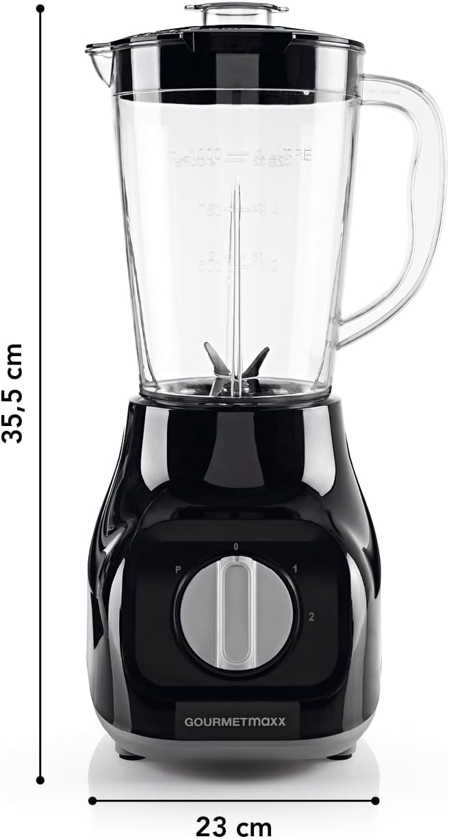 GOURMETmaxx Standmixer mit 4 Edelstahlklingen, 2 Geschwindigkeiten & Pulse-Funktion I Mixbehälter ge