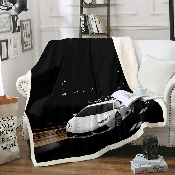Tbrand Rennwagen Rennauto Decke Racing Car Flanell Fleecedecke Microfaser Modern Kuscheldecke Decke