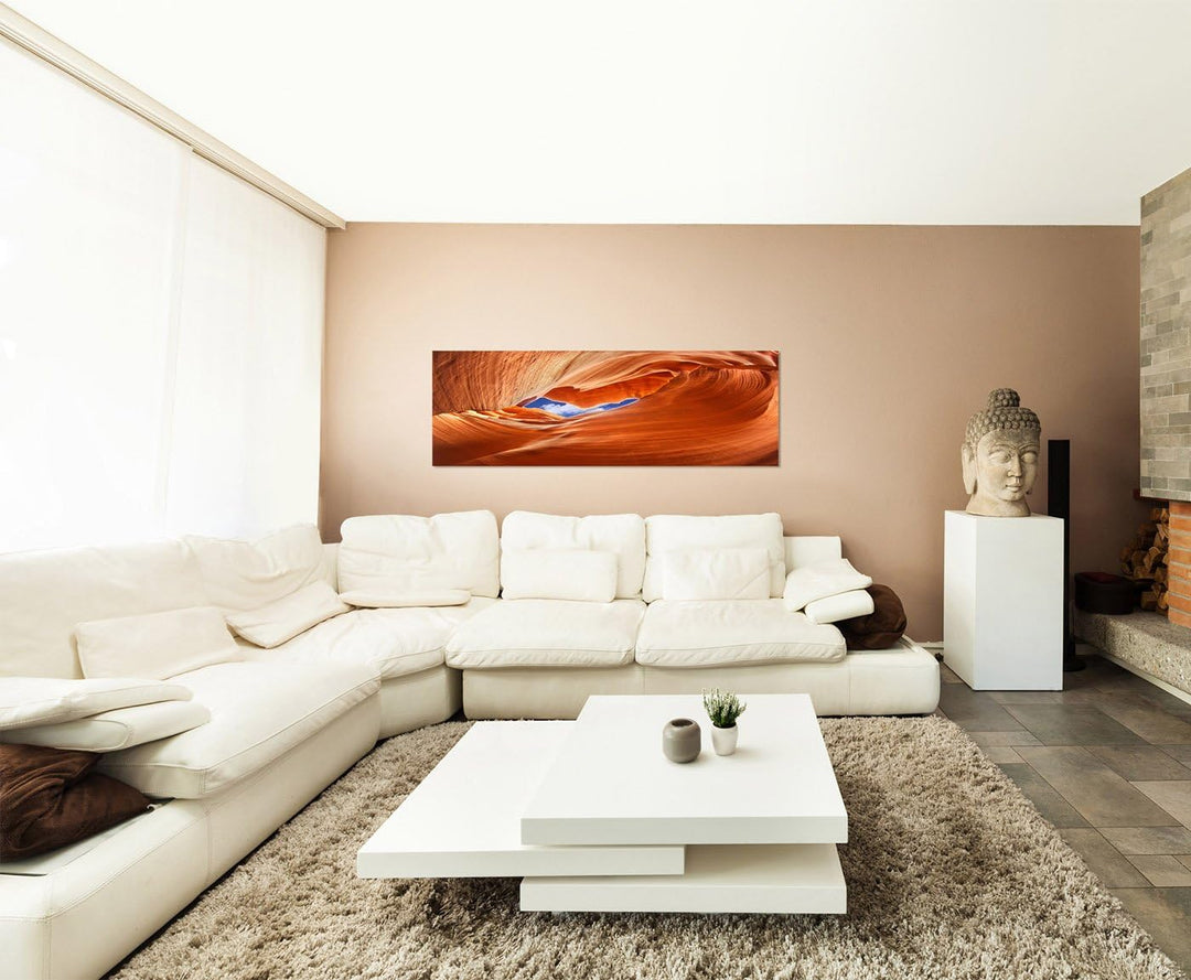 Paul Sinus Art Panoramabild auf Leinwand und Keilrahmen 150x50cm USA Antelope Canyon Felsen Tunnel H