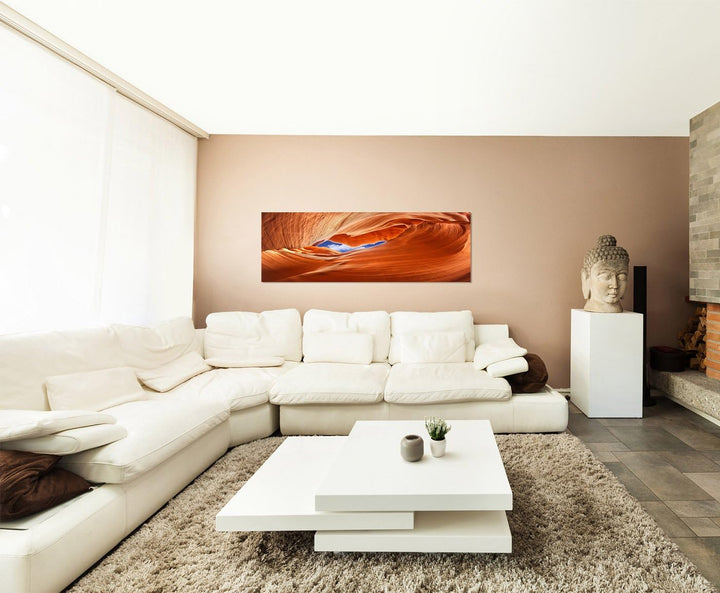 Paul Sinus Art Panoramabild auf Leinwand und Keilrahmen 150x50cm USA Antelope Canyon Felsen Tunnel H