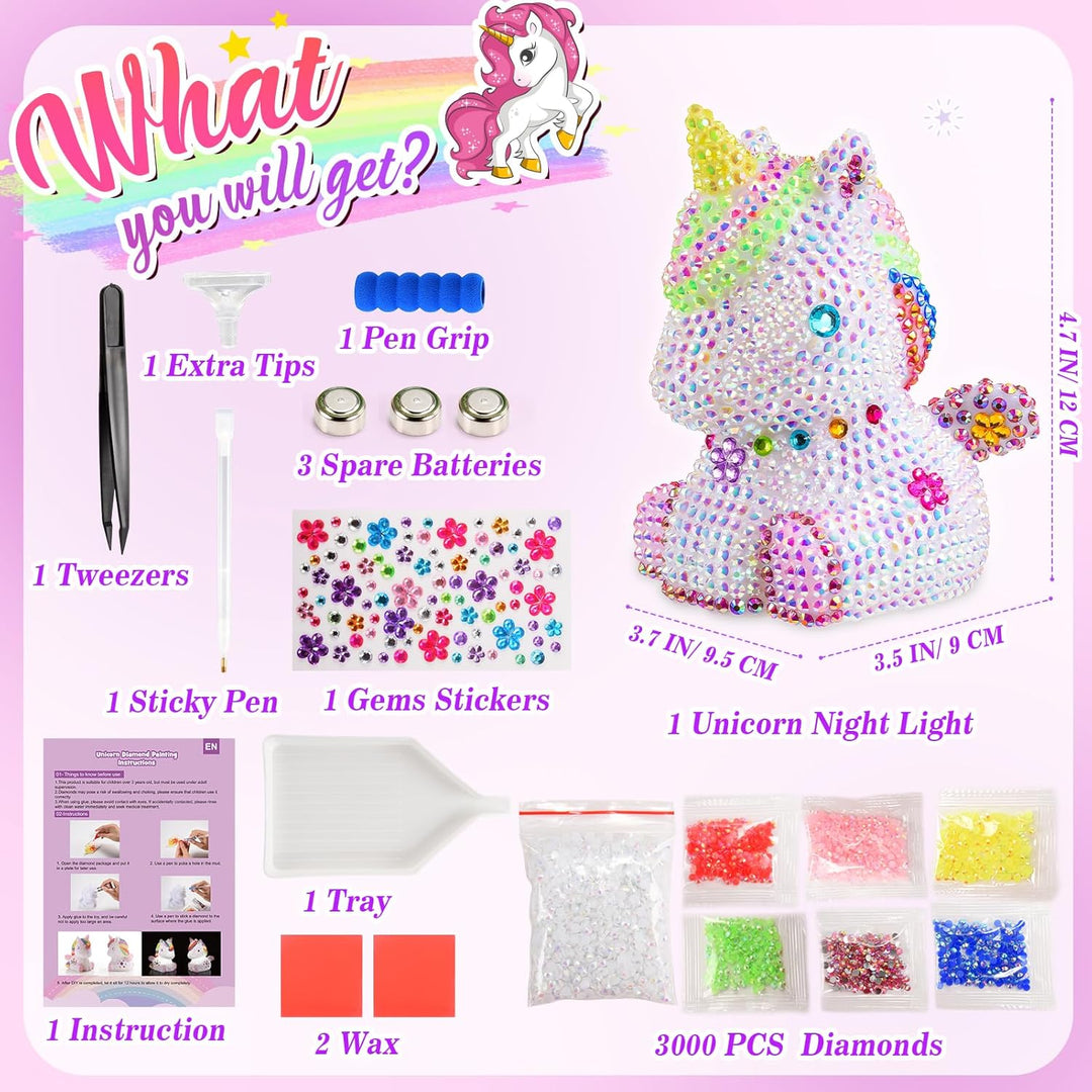 HappyGoLucky DIY Einhorn Nachtlicht Bastelset für Kinder – Einhorn Geschenke für Mädchen, Kinder Spi