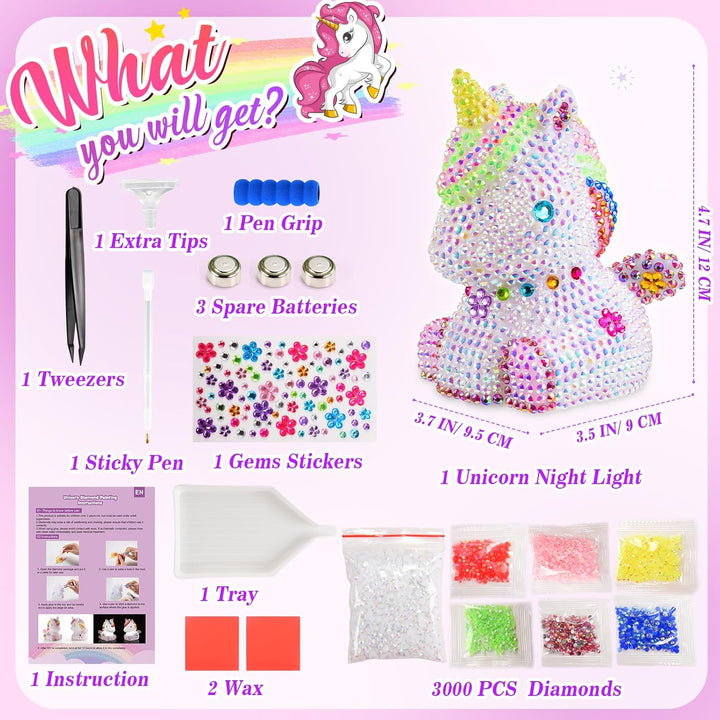 HappyGoLucky DIY Einhorn Nachtlicht Bastelset für Kinder – Einhorn Geschenke für Mädchen, Kinder Spi