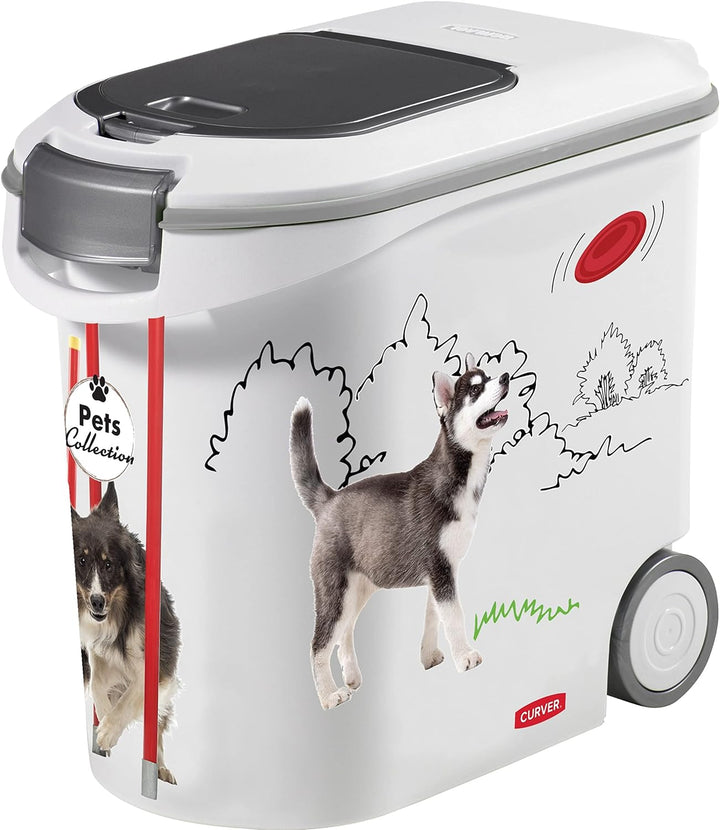 Curver Futterbehälter für Hunde – 35 l/12 kg – Pets Collection – luftdichte Aufbewahrung gegen Gerüc