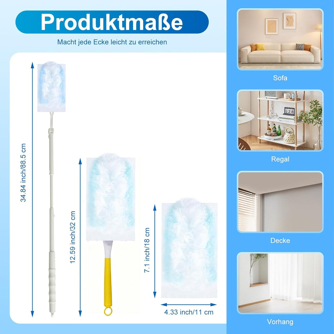 62 Stück Staubmagnete, Kompatibel mit Swiffer Staubmagnet Nachfüllpack, Einweg Magnetischer Feder-St